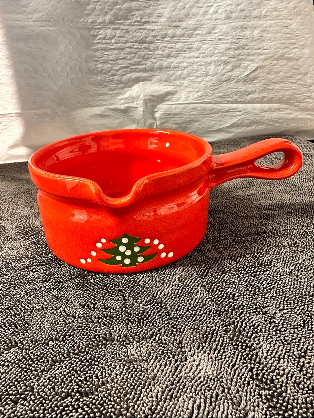 Waechtersbach Red Christmas Tree Open Handled Sauce Server